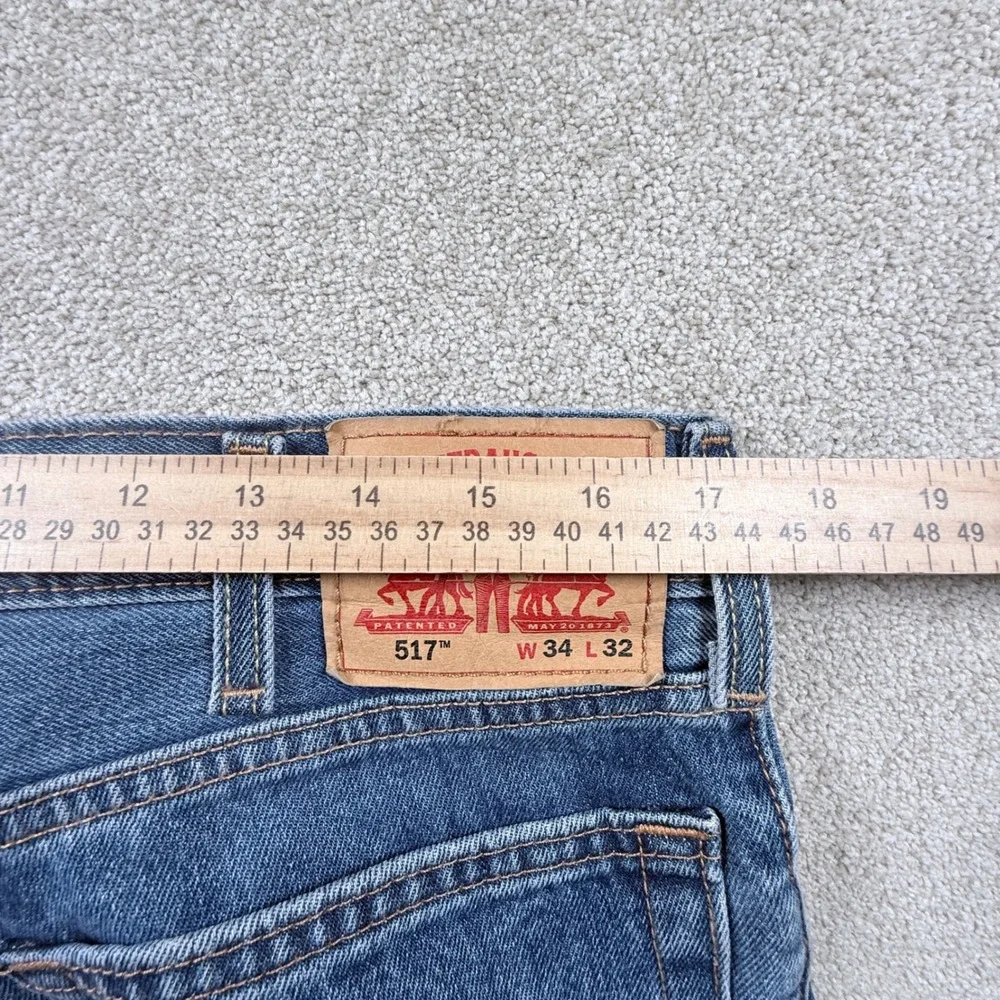 Levi's 517 Bootcut Jeans Mens 34x32 Blue Excellent 100% Cotton Denim 00517-4891